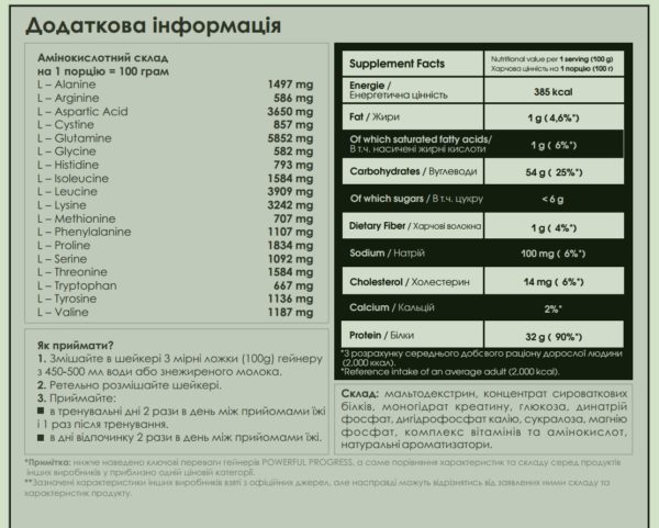 32% Super Mass Gainer Орео 1000g - Зображення 3